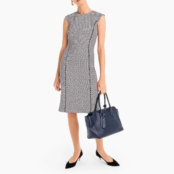 J. Crew Dresses & Skirts - J. CREW Cap Sleeve Matelasse Sheath Dress Blue